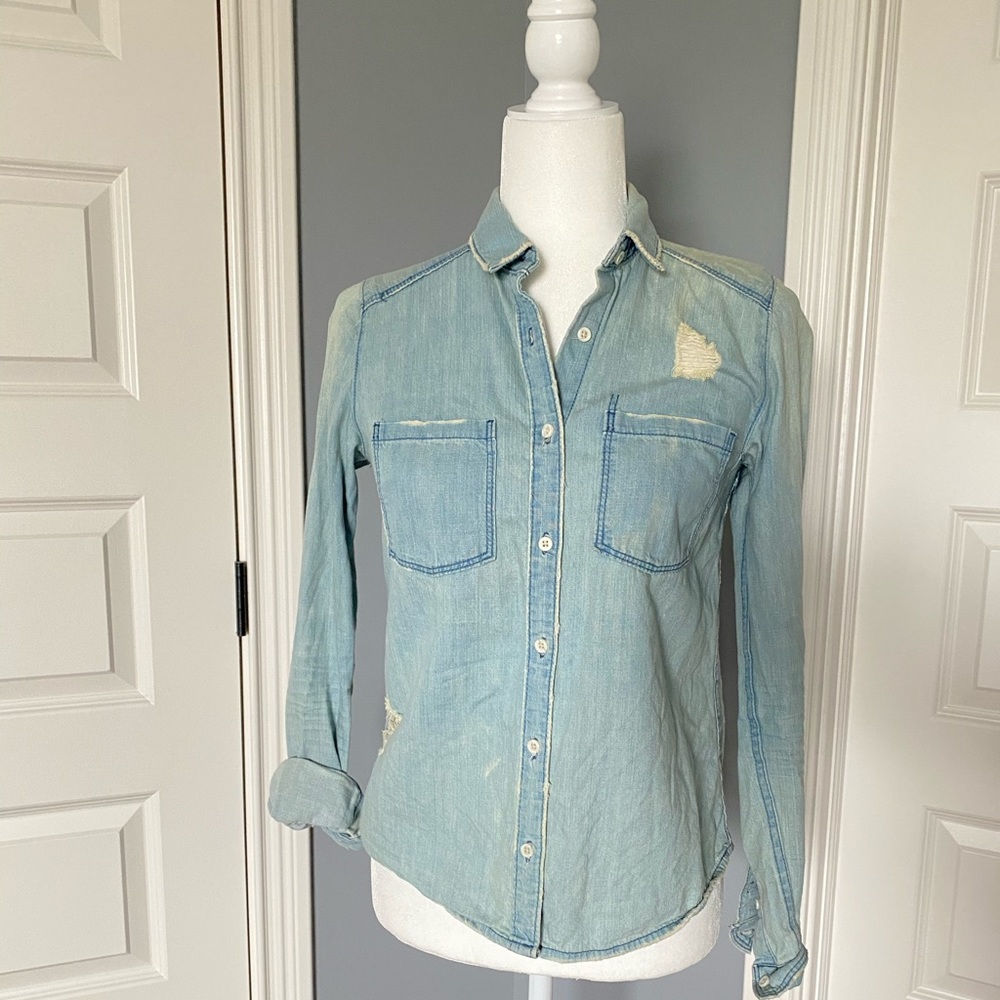 H&M Denim Button Down Shirt size 2